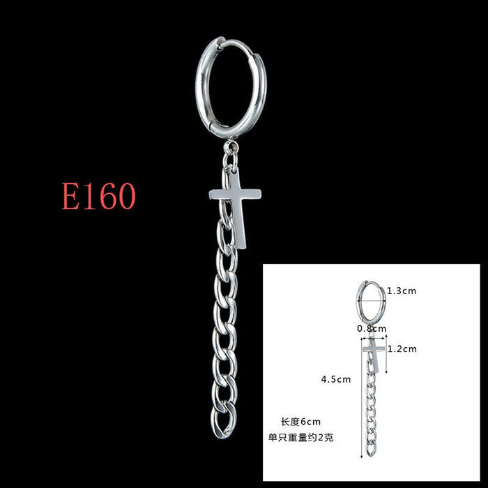 Wholesale hip hop chain stainless steel fashion punk sweet cool wind Earrings JDC-ES-RXSFL008 Earrings 尚芙乐 Wholesale Jewelry JoyasDeChina Joyas De China