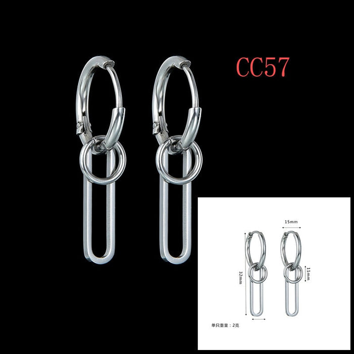 Wholesale hip hop chain stainless steel fashion punk sweet cool wind Earrings JDC-ES-RXSFL008 Earrings 尚芙乐 SFLCC57 Wholesale Jewelry JoyasDeChina Joyas De China