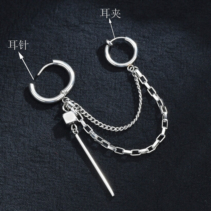 Wholesale hip hop chain stainless steel fashion punk sweet cool wind Earrings JDC-ES-RXSFL008 Earrings 尚芙乐 SFLCC59ERJIA=ERZ Wholesale Jewelry JoyasDeChina Joyas De China