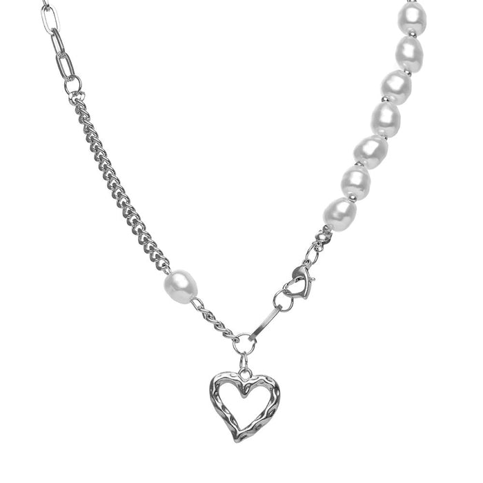 Wholesale hip hop clavicle skeleton cutout love crystal necklace JDC-NE-F038 Necklaces 韩之尚 Wholesale Jewelry JoyasDeChina Joyas De China