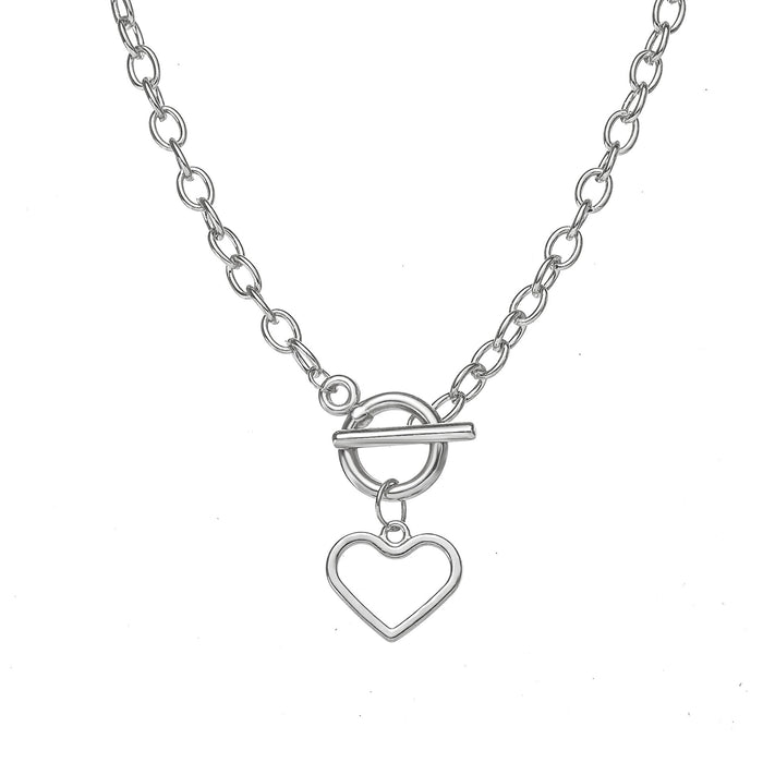 Wholesale hip hop clavicle skeleton cutout love crystal necklace JDC-NE-F038 Necklaces 韩之尚 Wholesale Jewelry JoyasDeChina Joyas De China