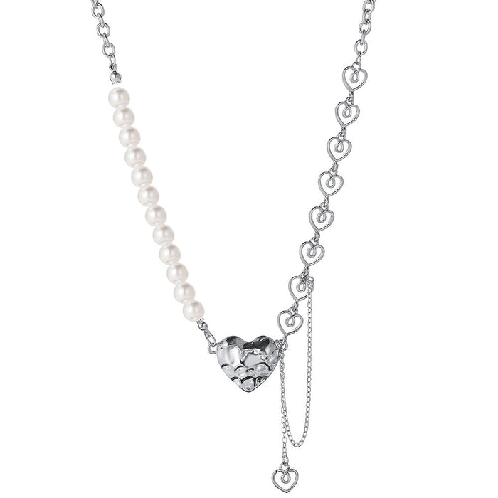 Wholesale hip hop clavicle skeleton cutout love crystal necklace JDC-NE-F038 Necklaces 韩之尚 Wholesale Jewelry JoyasDeChina Joyas De China