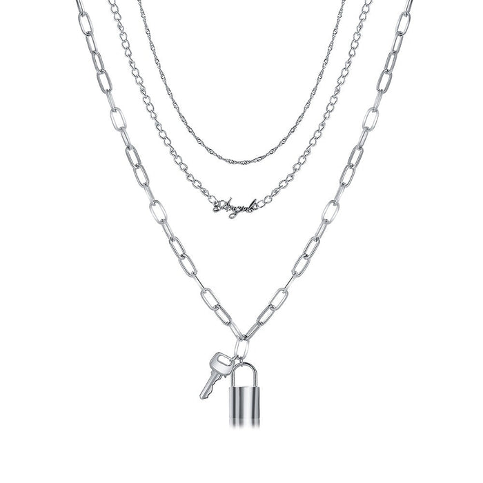 Wholesale hip hop clavicle skeleton cutout love crystal necklace JDC-NE-F038 Necklaces 韩之尚 7 Alloy Wholesale Jewelry JoyasDeChina Joyas De China