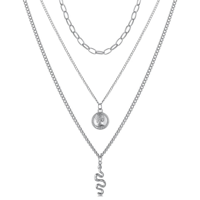 Wholesale hip hop clavicle skeleton cutout love crystal necklace JDC-NE-F038 Necklaces 韩之尚 Wholesale Jewelry JoyasDeChina Joyas De China