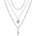 Wholesale hip hop clavicle skeleton cutout love crystal necklace JDC-NE-F038 Necklaces 韩之尚 Wholesale Jewelry JoyasDeChina Joyas De China