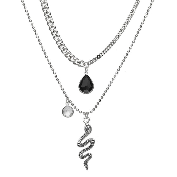 Wholesale hip hop clavicle skeleton cutout love crystal necklace JDC-NE-F038 Necklaces 韩之尚 8 Alloy Wholesale Jewelry JoyasDeChina Joyas De China