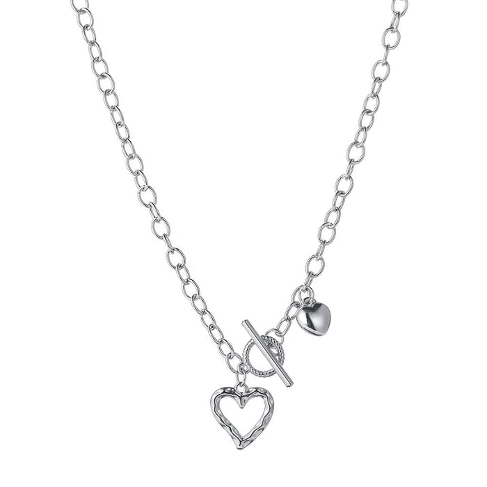 Wholesale hip hop clavicle skeleton cutout love crystal necklace JDC-NE-F038 Necklaces 韩之尚 Wholesale Jewelry JoyasDeChina Joyas De China