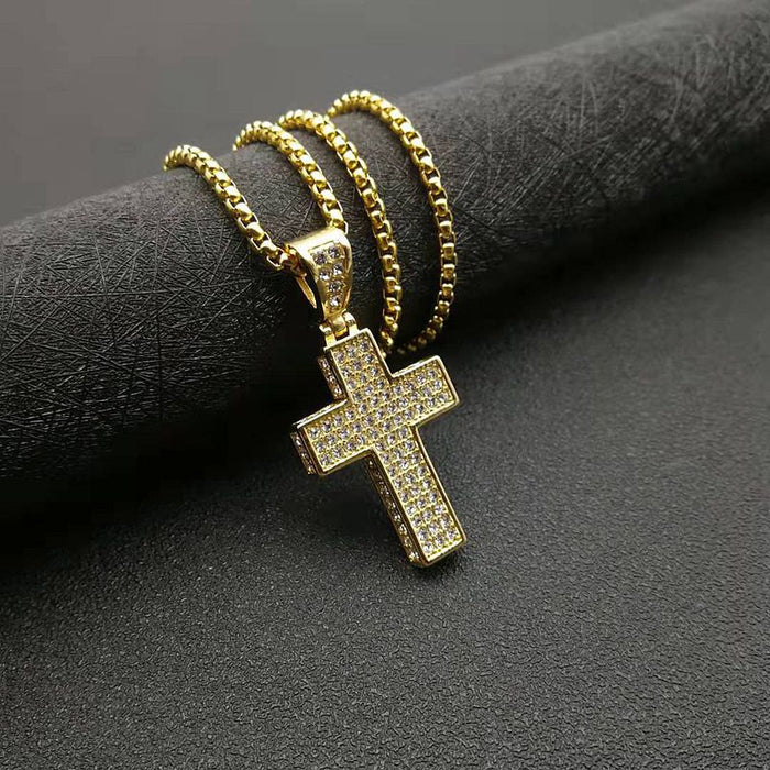 Wholesale Hip Hop Stainless Steel Gold Plated Cross Pendant Charms JDC-CS-FY045 charms 福友 Gold single pendant Wholesale Jewelry JoyasDeChina Joyas De China