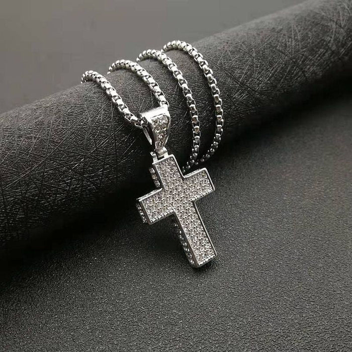 Wholesale Hip Hop Stainless Steel Gold Plated Cross Pendant Charms JDC-CS-FY045 charms 福友 Silver single pendant Wholesale Jewelry JoyasDeChina Joyas De China