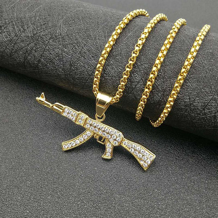 Wholesale Hip Hop Stainless Steel Gold Plated Rhinestone Pendant Charms JDC-CS-FY020 charms 福友 Gold single pendant Wholesale Jewelry JoyasDeChina Joyas De China