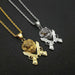 Wholesale Hip Hop Stainless Steel Gold Plated Rhinestone Pistol Lion Head Pendant JDC-CS-FY112 charms 福友 Wholesale Jewelry JoyasDeChina Joyas De China