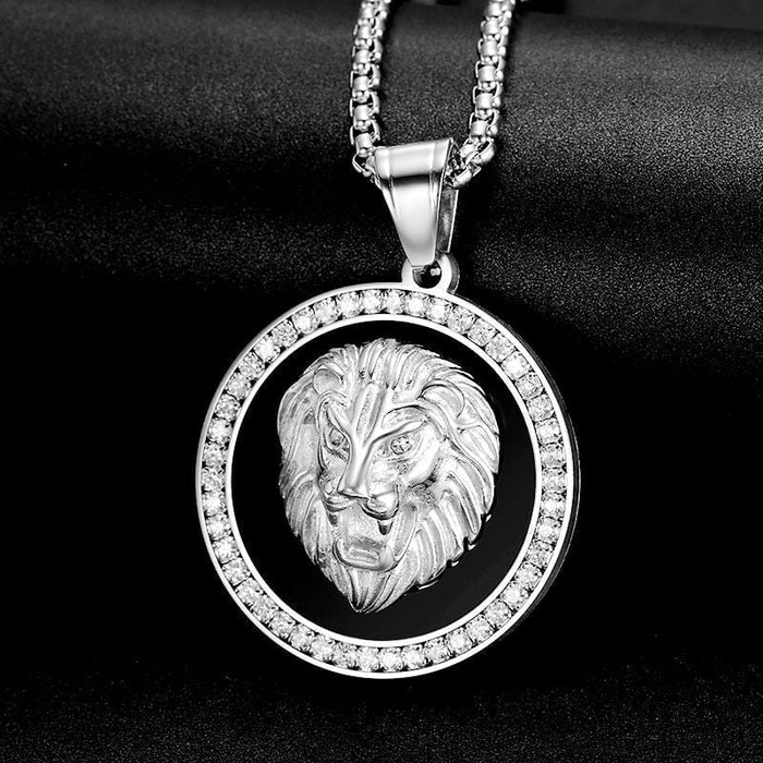 Wholesale Hip Hop Stainless Steel Gold Plated Zircon Lion Head Pendant JDC-CS-FY105 charms 福友 Wholesale Jewelry JoyasDeChina Joyas De China