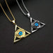 Wholesale Hip Hop Stainless Steel Vacuum Plating Triangle Blue Eyes Pendant JDC-CS-FY106 charms 福友 Wholesale Jewelry JoyasDeChina Joyas De China