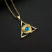 Wholesale Hip Hop Stainless Steel Vacuum Plating Triangle Blue Eyes Pendant JDC-CS-FY106 charms 福友 Wholesale Jewelry JoyasDeChina Joyas De China