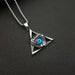 Wholesale Hip Hop Stainless Steel Vacuum Plating Triangle Blue Eyes Pendant JDC-CS-FY106 charms 福友 Silver Single Pendant Wholesale Jewelry JoyasDeChina Joyas De China