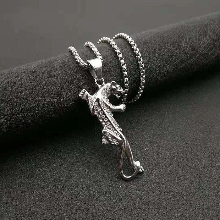 Wholesale Hip Hop Titanium Steel Gold Plated Leopard Pendant Charms JDC-CS-FY035 charms 福友 Steel color single pendant Wholesale Jewelry JoyasDeChina Joyas De China