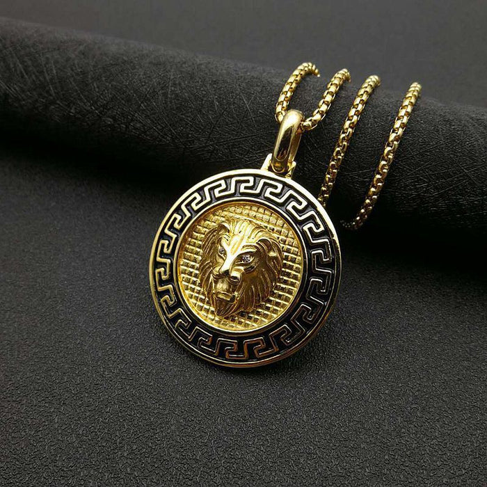 Wholesale Hip Hop Titanium Steel Gold Plated Lion Head Pendant Charms JDC-CS-FY036 charms 福友 Wholesale Jewelry JoyasDeChina Joyas De China