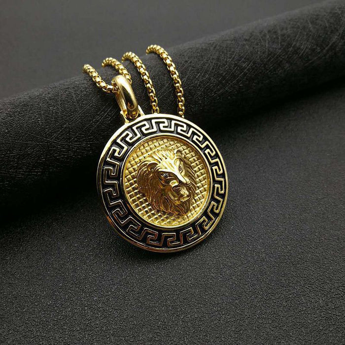 Wholesale Hip Hop Titanium Steel Gold Plated Lion Head Pendant Charms JDC-CS-FY036 charms 福友 Wholesale Jewelry JoyasDeChina Joyas De China