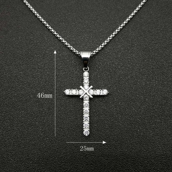 Wholesale Hip Hop Titanium Steel Gold Plated Zircon Cross Pendant JDC-CS-FY107 charms 福友 Wholesale Jewelry JoyasDeChina Joyas De China