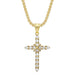 Wholesale Hip Hop Titanium Steel Gold Plated Zircon Cross Pendant JDC-CS-FY107 charms 福友 Gold Single Pendant Wholesale Jewelry JoyasDeChina Joyas De China