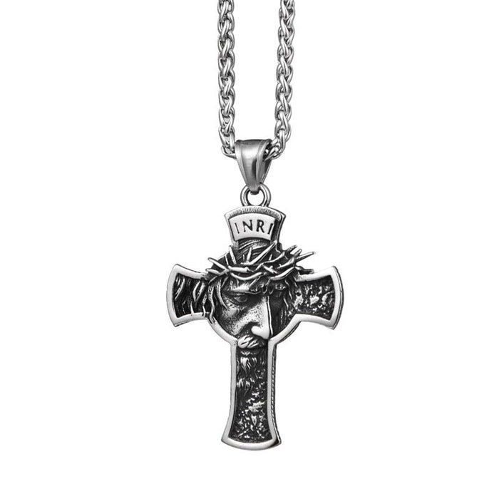 Wholesale Hip Hop Titanium Steel Jesus Cross Necklace JDC-NE-HeiP001 Necklaces 黑泡 Wholesale Jewelry JoyasDeChina Joyas De China