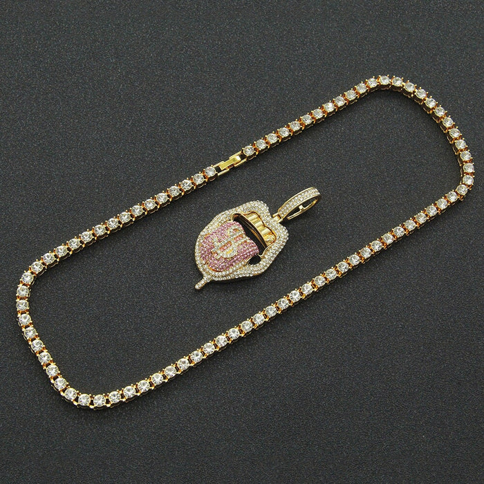 Wholesale Hip Hop Zinc Alloy Rhinestone Cuban Chain Necklace JDC-NE-HShang001 Necklaces 尚恒 Wholesale Jewelry JoyasDeChina Joyas De China