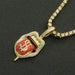 Wholesale Hip Hop Zinc Alloy Rhinestone Cuban Chain Necklace JDC-NE-HShang001 Necklaces 尚恒 red single row drill Wholesale Jewelry JoyasDeChina Joyas De China