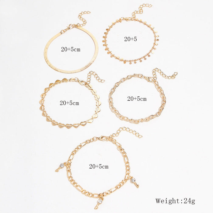 Wholesale hollow out love alloy Anklets JDC-AS-YeB003 Anklets 烨贝 Wholesale Jewelry JoyasDeChina Joyas De China