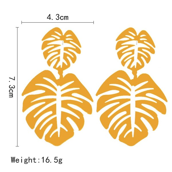 Bulk Jewelry Wholesale hollowed out large leafy beach earrings  JDC-ES-b060 Wholesale factory from China YIWU China