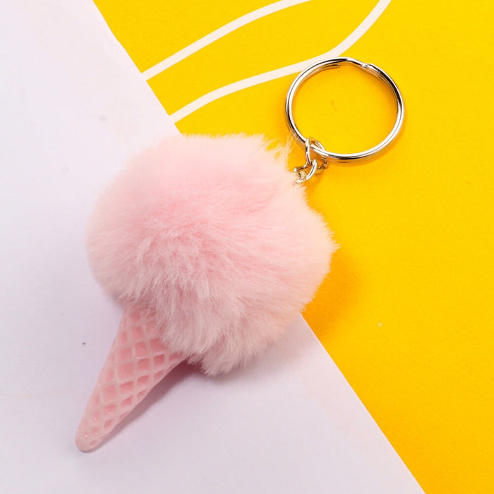 Wholesale Ice Cream HairBall Keychain JDC-KC-QiShi006 Keychains 奇释 Wholesale Jewelry JoyasDeChina Joyas De China