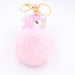Wholesale imitation fur hair ball pendant pom pom keychain JDC-KC-Zuge018 Keychains 祖格 pink Wholesale Jewelry JoyasDeChina Joyas De China