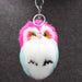 Wholesale Imitation Hair Owl Hairball Keychain JDC-KC-Zuge027 Keychains 祖格 rose red 15*8cm Wholesale Jewelry JoyasDeChina Joyas De China