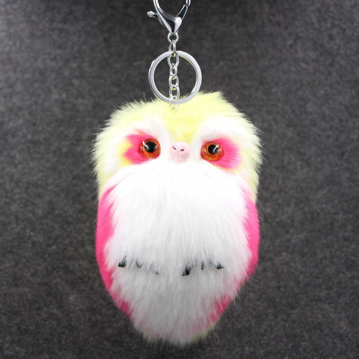 Wholesale Imitation Hair Owl Hairball Keychain JDC-KC-Zuge027 Keychains 祖格 yellow 15*8cm Wholesale Jewelry JoyasDeChina Joyas De China