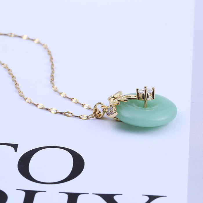 Wholesale Imitation Hetian Jade Zircon Alloy Necklace JDC-NE-XingL020 Necklaces 星銮 Wholesale Jewelry JoyasDeChina Joyas De China