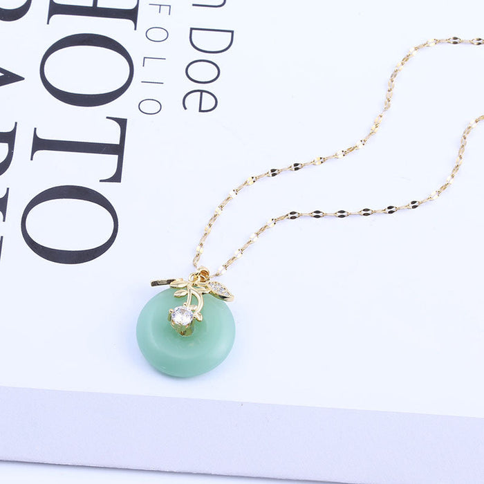 Wholesale Imitation Hetian Jade Zircon Alloy Necklace JDC-NE-XingL020 Necklaces 星銮 Wholesale Jewelry JoyasDeChina Joyas De China