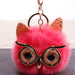 Wholesale Imitation Rabbit Fur Owl Alloy Acrylic Fur Ball Keychain JDC-KC-QiShi004 Keychains 奇释 pink 8cm Wholesale Jewelry JoyasDeChina Joyas De China
