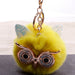 Wholesale Imitation Rabbit Fur Owl Alloy Acrylic Fur Ball Keychain JDC-KC-QiShi004 Keychains 奇释 yellow 8cm Wholesale Jewelry JoyasDeChina Joyas De China