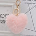 Wholesale Imitation Rex Rabbit Fur Heart Shaped Hair Ball Keychain JDC-KC-Zuge025 Keychains 祖格 Wholesale Jewelry JoyasDeChina Joyas De China