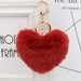 Wholesale Imitation Rex Rabbit Fur Heart Shaped Hair Ball Keychain JDC-KC-Zuge025 Keychains 祖格 Wholesale Jewelry JoyasDeChina Joyas De China
