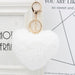 Wholesale Imitation Rex Rabbit Fur Heart Shaped Hair Ball Keychain JDC-KC-Zuge025 Keychains 祖格 Wholesale Jewelry JoyasDeChina Joyas De China