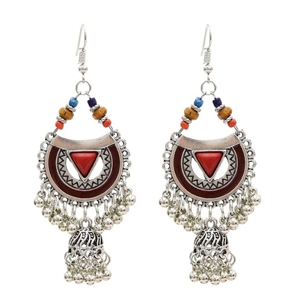 Bulk Jewelry Wholesale Indian style drop oil metal ball drop tassel earrings JDC-ES-T2 Wholesale factory from China YIWU China