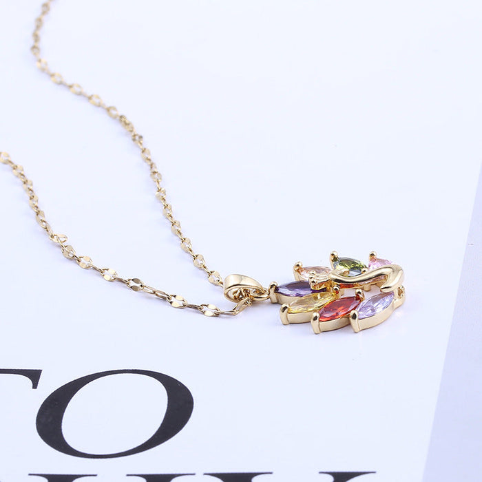 Wholesale inlaid Rhinestone sparrow open screen alloy necklace JDC-NE-XingL017 Necklaces 星銮 Wholesale Jewelry JoyasDeChina Joyas De China