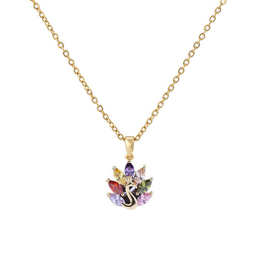 Wholesale inlaid Rhinestone sparrow open screen alloy necklace JDC-NE-XingL017 Necklaces 星銮 NC01 Wholesale Jewelry JoyasDeChina Joyas De China