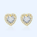 Wholesale inlaid with diamond heart plated silver stud earrings JDC-ES-BZ002 Earrings 标志 Wholesale Jewelry JoyasDeChina Joyas De China