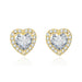 Wholesale inlaid with diamond heart plated silver stud earrings JDC-ES-BZ002 Earrings 标志 Wholesale Jewelry JoyasDeChina Joyas De China