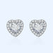 Wholesale inlaid with diamond heart plated silver stud earrings JDC-ES-BZ002 Earrings 标志 Wholesale Jewelry JoyasDeChina Joyas De China