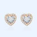 Wholesale inlaid with diamond heart plated silver stud earrings JDC-ES-BZ002 Earrings 标志 Rose gold Wholesale Jewelry JoyasDeChina Joyas De China