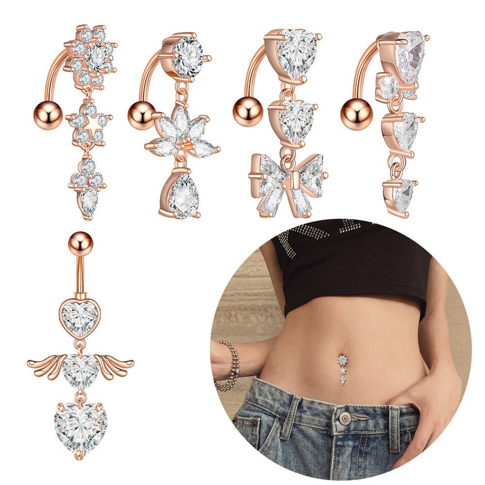 Wholesale inverted rod zircon navel nail puncture MOQ>2 JDC-UN-WH001 Piercings 威怀 Wholesale Jewelry JoyasDeChina Joyas De China