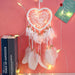 Wholesale Iron Ring Feather Heart-shaped Hollow Fabric Beads Heart Dreamcatcher JDC-DC-JunX006 Dreamcatcher 俊贤 Wholesale Jewelry JoyasDeChina Joyas De China