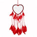Wholesale Iron Ring Feather Heart-shaped Hollow Fabric Beads Heart Dreamcatcher JDC-DC-JunX006 Dreamcatcher 俊贤 red Wholesale Jewelry JoyasDeChina Joyas De China